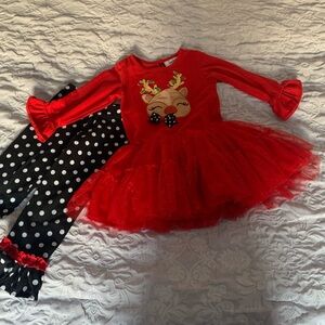 Red Reindeer 3T Toddler Outfit
